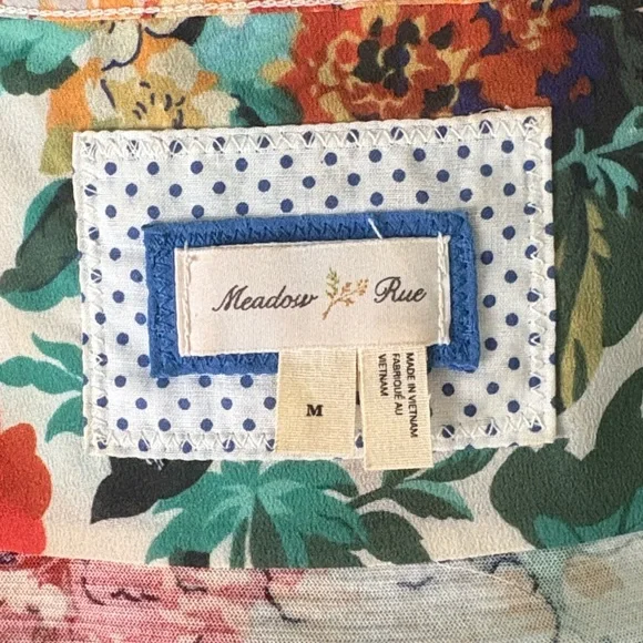 NEW Anthropologie Meadow Rue Floral Chiffon Jersey Knit Overlap Back Tank Top  M - Picture 11 of 15